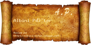 Albini Péter névjegykártya
