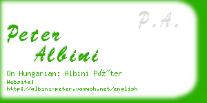 peter albini business card